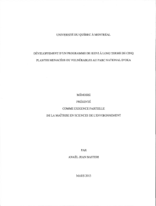 Développement d`un programme de suivi à long terme de cinq