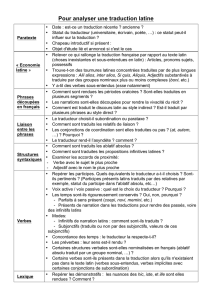 Pour analyser une traduction latine