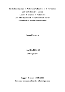variable(s) - Mourepiane - licence sciences de l`éducation L3