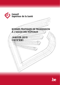 Bonnes pratiques de transfusion à l`usage des