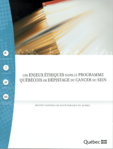 Les enjeux éthiques dans le programme québécois de