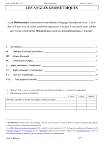 LES ANGLES GEOMETRIQUES