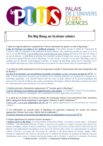 Big Bang - systeme solaire - corrige