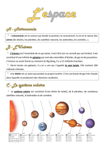 Astronomie : l`espace, les étoiles, le système solaire