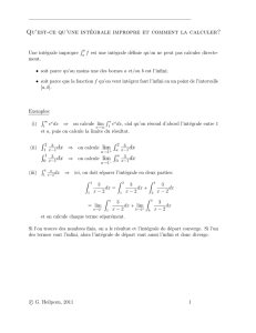 Qu`est-ce qu`une intégrale impropre et comment la calculer? ∫ 2 lim