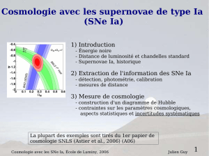 Cosmologie avec les supernovae de type Ia