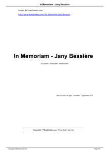 In Memoriam - Jany Bessière