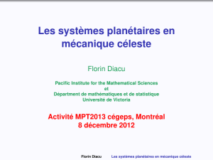 Les systèmes planétaires en mécanique céleste