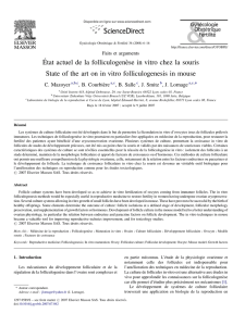 E´tat actuel de la folliculogene`se in vitro chez la souris State of the