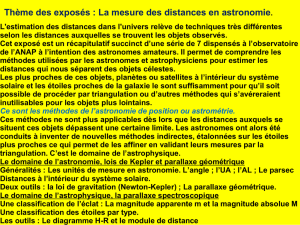 La mesure des distances en astronomie