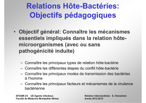 Relations Hôte-Bactéries - Faculté de médecine