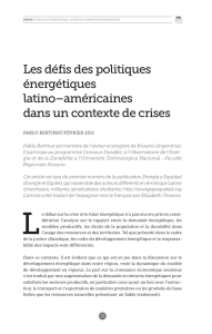 Les défis des politiques énergétiques latino–américaines dans un