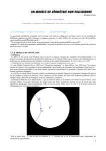 Un modèle de géométrie non euclidienne