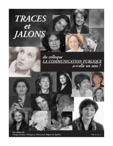Traces et Jalons, vol. 3, n° 1 - Groupe Femmes, Politique et