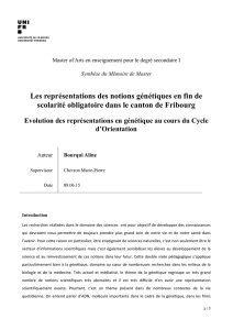 Les représentations des notions génétiques en fin de scolarité