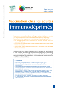 Vaccination chez les adultes immunodéprimés