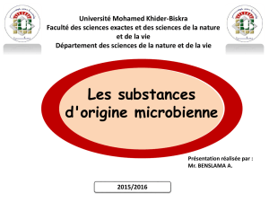 Les substances d`origine microbienne