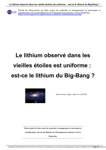 Le lithium observé dans les vieilles étoiles est uniforme : est