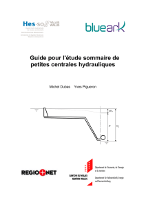 Guide pour l`étude sommaire de petites centrales hydrauliques