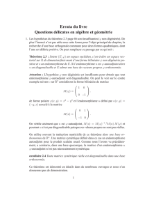 Errata du livre Questions délicates en algèbre et géométrie
