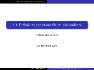 3.3. Probabilité conditionnelle et indépendance