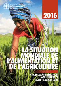La situation mondiale de l`alimentation et de l`agriculture 2016