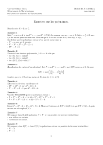 Exercices sur les polynômes.