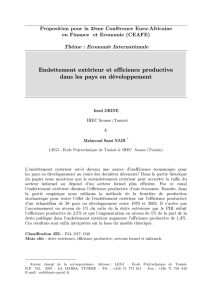 Endettement extérieur et efficience productive dans les pays en