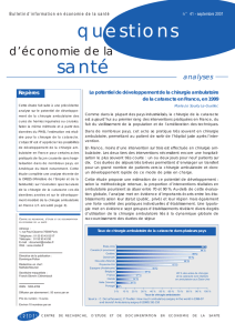 Le potentiel de développement de la chirurgie ambulatoire de la
