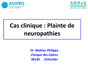 Cas clinique : Plainte de neuropathies