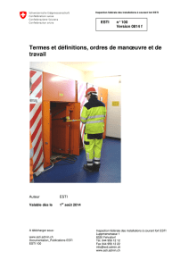 Termes et définitions, ordres de manœuvre et de travail ESTI n° 100