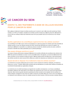 le cancer du sein - Canadian Stem Cell Foundation