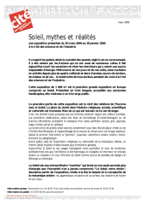 Soleil, mythes et réalités - Cité des Sciences et de l`Industrie