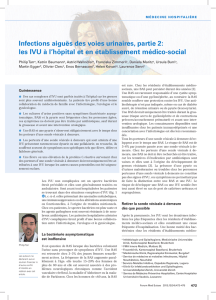 Infections aiguës des voies urinaires, partie 2: les IVU à l