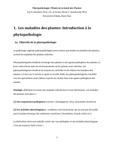 1. Les maladies des plantes: Introduction à la phytopathologie