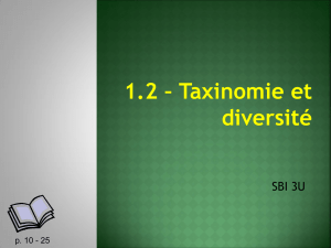 4.3 – Taxinomie et Diversité