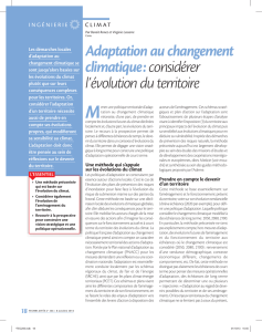 Adaptation au changement climatique :considérer l`évolution du