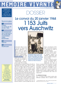 Le convoi du 20 janvier 1944 - Fondation pour la Mémoire de la