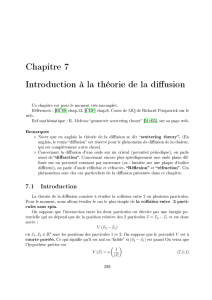 Chapitre 7 Introduction à la théorie de la di usion
