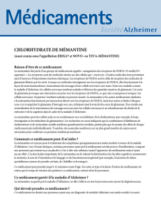 Chlorhydrate de mémantine - Alzheimer Society of Canada