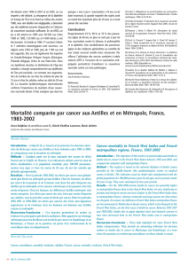 Mortalité comparée par cancer aux Antilles et en Métropole, France