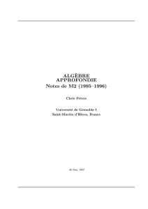 ALG`EBRE APPROFONDIE Notes de M2 (1995–1996)