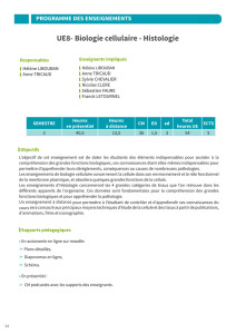 UE8- Biologie cellulaire - Histologie