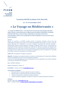 Programme Voyage en Méditerranée, MUCEM - Iremam