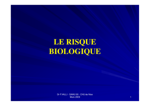 Le Risque Biologique - Extranets du CHU de Nice