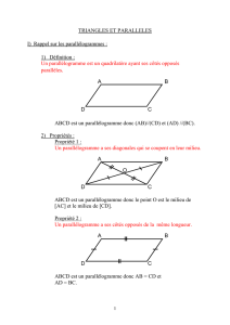 Cours Parallélogramme, triangles et parallèles _Prof