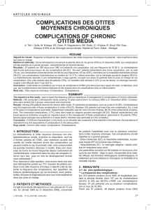 complications des otites moyennes chroniques complications of