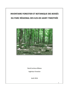 inventaire forestier et botanique des boisés du parc régional des iles