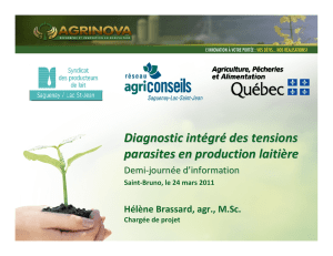Diagnostic intégré des tensions parasites en - Agri