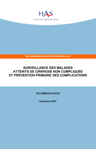 Surveillance des cirrhoses non compliquées